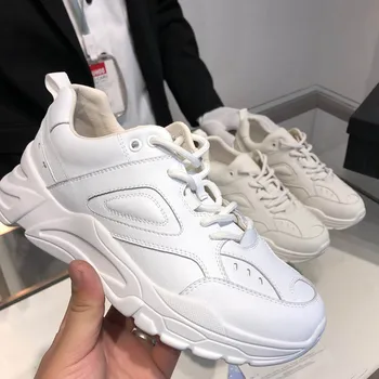 

2019 The New Listing Casual Fashion Genuine Leather Ladies Sneakers Comfortably breathable Anti skid and wear resistant