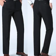 Мужские костюмные брюки мужские Формальные Прямые брюки мужские офисные высококачественные брюки для делового костюма сплошной цвет Тонкий костюм брюки горячая распродажа