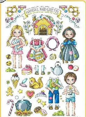 cs-2585 Cross Stitch Kit Hansel and Gretel Witch Wizard Fairy Tale Fairytale Fairyland Wonderland SO