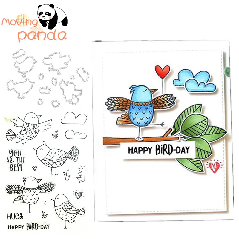 

12PCS bird Metal Cutting Dies Stamp Stencil for DIY Scrapbooking Photo Album Embossing Decorative Craft Die