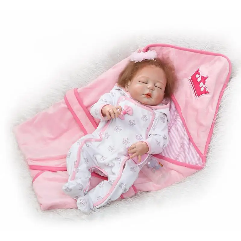 

silicone reborn dolls high quality bebe bonecas new 56cm real sleeping reborn babies dolls for girls toys full body
