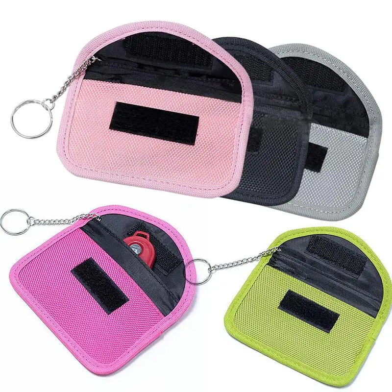 

RF RFID Signal Blocking Bag Cover Keychain Key Chain Anti-Radiation Signal Shielding Pouch Wallet Key Case GSM 3G 4G LTE GPS