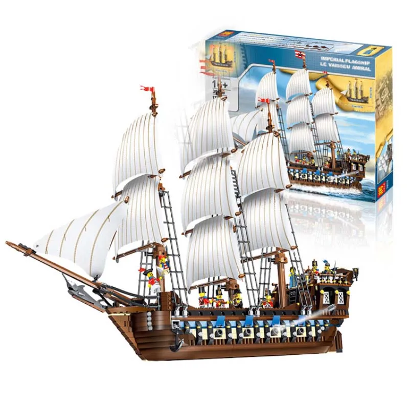 

1717pcs Battle Ship Pirates of the Caribbean Imperial Flagship 39010 DIY Model Building Blocks Toys Bricks Compatible Legoings