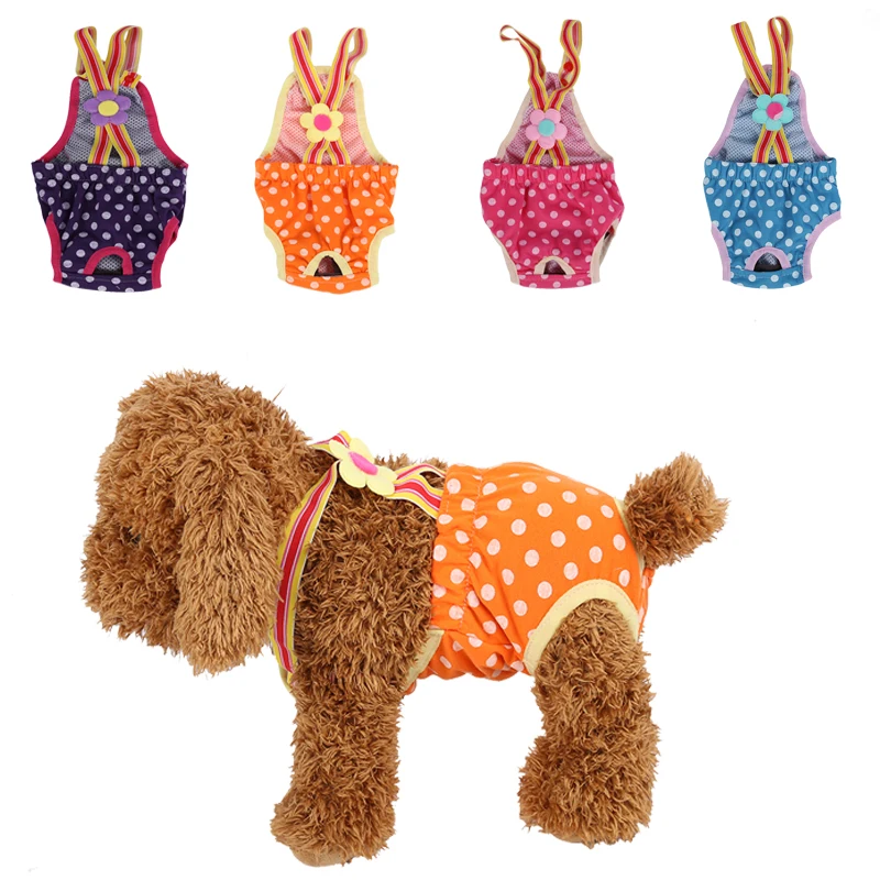 

Dog Sanitary Pants Pet Physiological Pants Female Dog Diaper Menstrual Suspender Underwear Reusable Washable Pants Dog Clothes