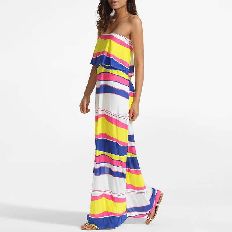

Beach Tunics For Women Summer Swimsuits Outings Coverup Product Strapless Backless Sexy Print Dress Milk Silk Acetate Sierra