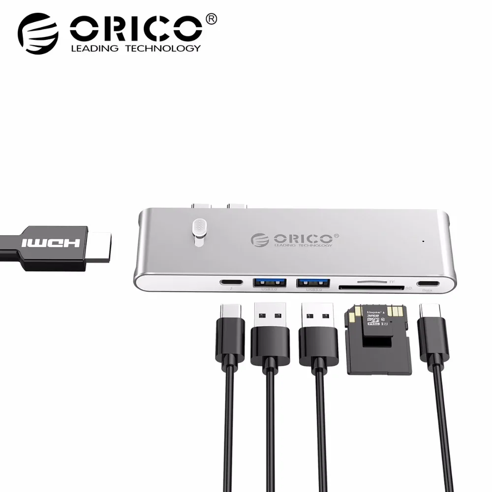 

ORICO 9 in 1 USB C HUB Type C To HDMI Thunderbolt 3 TF Micro SD Card Reader For imac For Macbook pro 2015 2016 4K USB 3.0 HUB