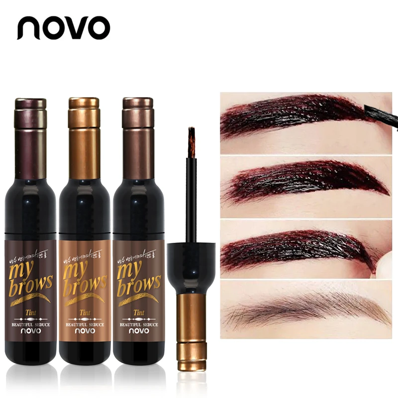 

NOVO Red Wine Bottle Peel Off Eye Brow ENhancer Dye Eyebrow Tattoo Tint Pen Waterproof Long-lasting Gel Cream Make Up Cosmetics