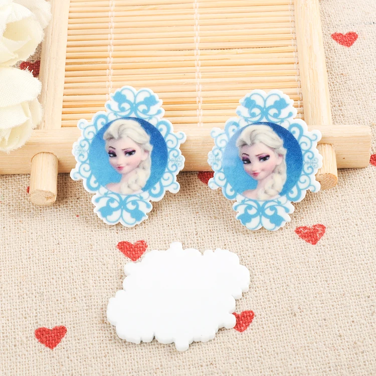 

cartoon Sister elsa queen Figurine Snow ice holiday decoration crafts flat back resin DIY Handicraft hair bow accessories