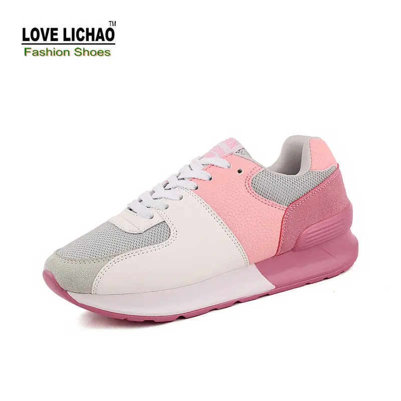 

Love Lichao 2017 Spring New Casual Shoes Women Lace-up Mixed Colors Round Toe Flats Shoes Zapatos Mujer Women Shoes Size 35-40