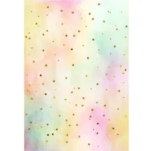 Pastel Aquarela Pano de Fundo a Fotografia Impressa Estrelas Douradas Photoshoot Bebê Recém-nascido Adereços Princesa Festa de Aniversário Da Menina Fundo