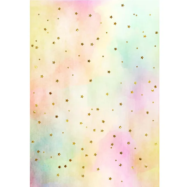 pastel watercolor backdrop photography printed gold stars newborn party background pictures