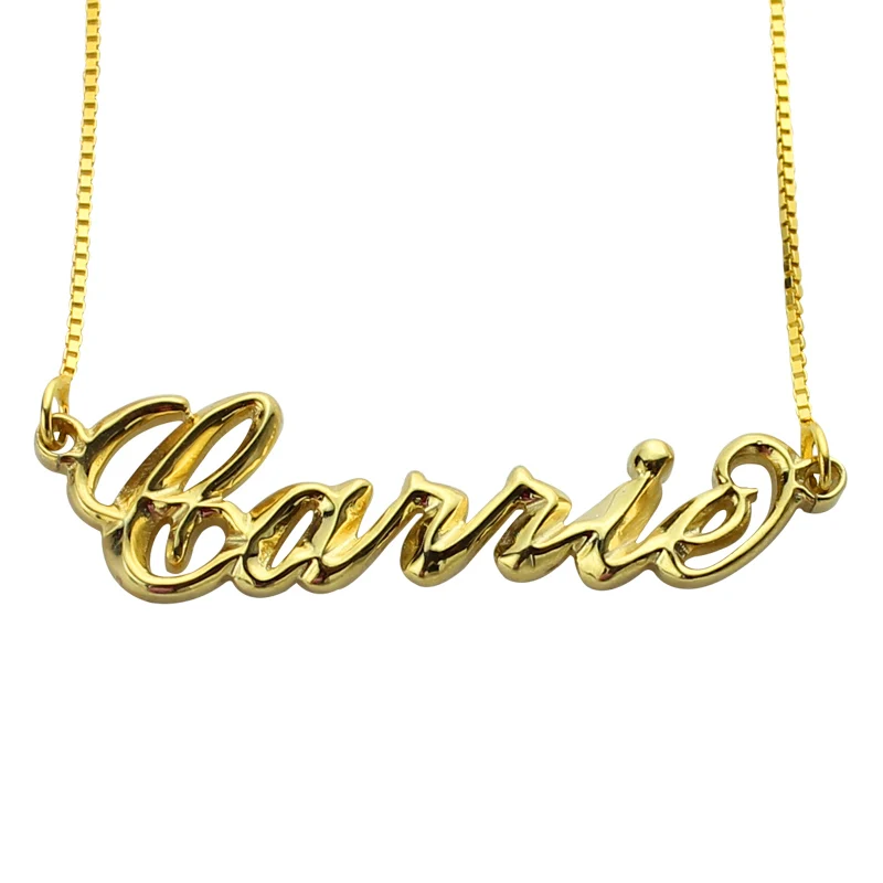 Wholesale 3D Carrie Jewelry Personalized Name Necklace Gold Color Name Pendant Sex and City 3D ...