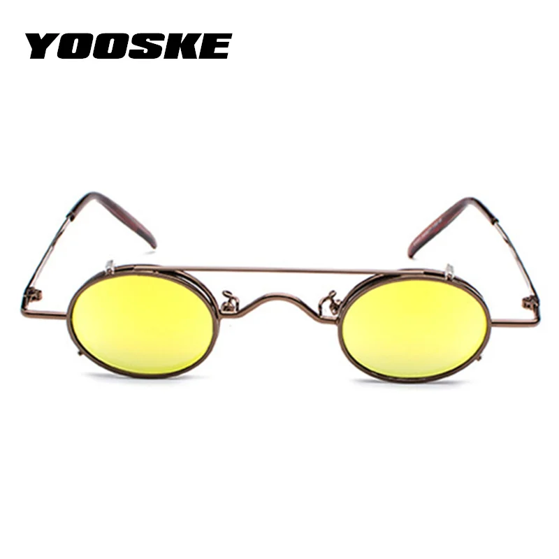 

YOOSKE Steampunk Sunglasses Women Men Removable Dual-use Light Retro Punk Sun Glasses Fashion Designer Metallic Eyewear