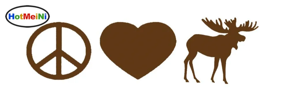 

HotMeiNi Car Sticker Jdm Car Styling Peace Love Moose Deer Window Bumper Vinyl Decal Tailgate Lettering Camper Van 14*5 cm