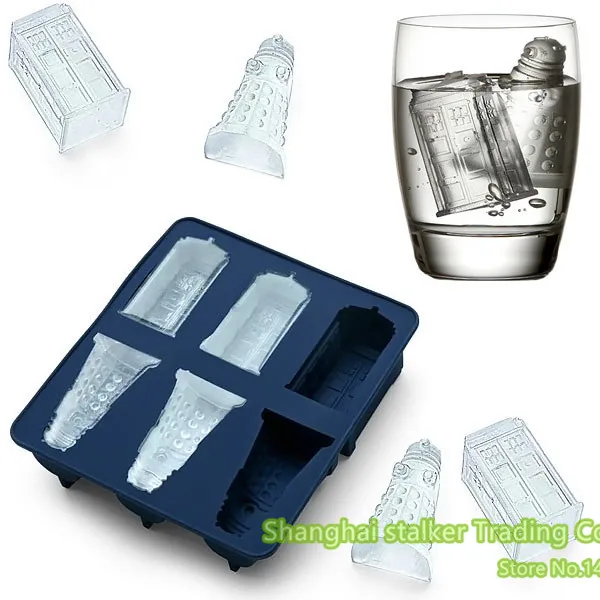

2016 New arrival Doctor Who Ice cube tray Silicone Kids Toys Baking mold Pretend Play toy With Box Christimas gift