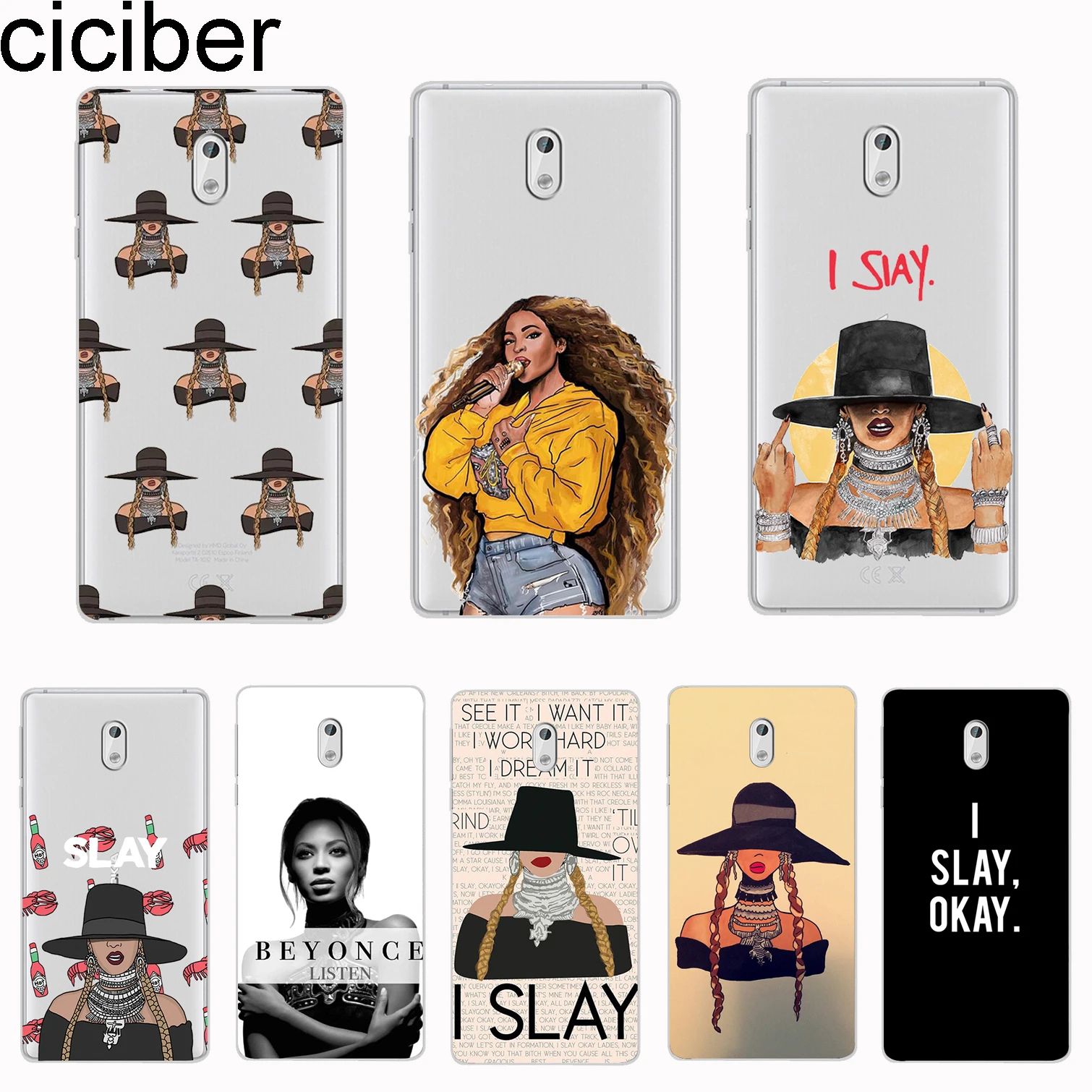 Ciciber для Nokia 8 7 1 6 5 3 2 Plus 9 PureView чехлы телефонов X7 X6 X5 X3 чехол мягкий TPU Music Beyonce |