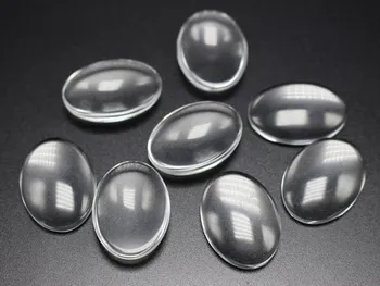 

50 Transparent Clear Oval Dome Flatback Glass Cabochon 18X25mm