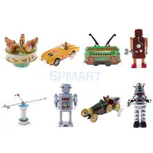 11 estilos de Robot de cuerda mecánico Vintage/coche Roadster/carrusel de Metal coleccionable de juguete de estaño regalo para niños