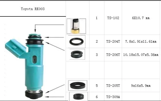 

Free Shipping 4pcs/set Fuel Injector Repair Kit Including Fuel Injector Filter o-ring Plastic Washer Pintle Cap (TS-RK003)