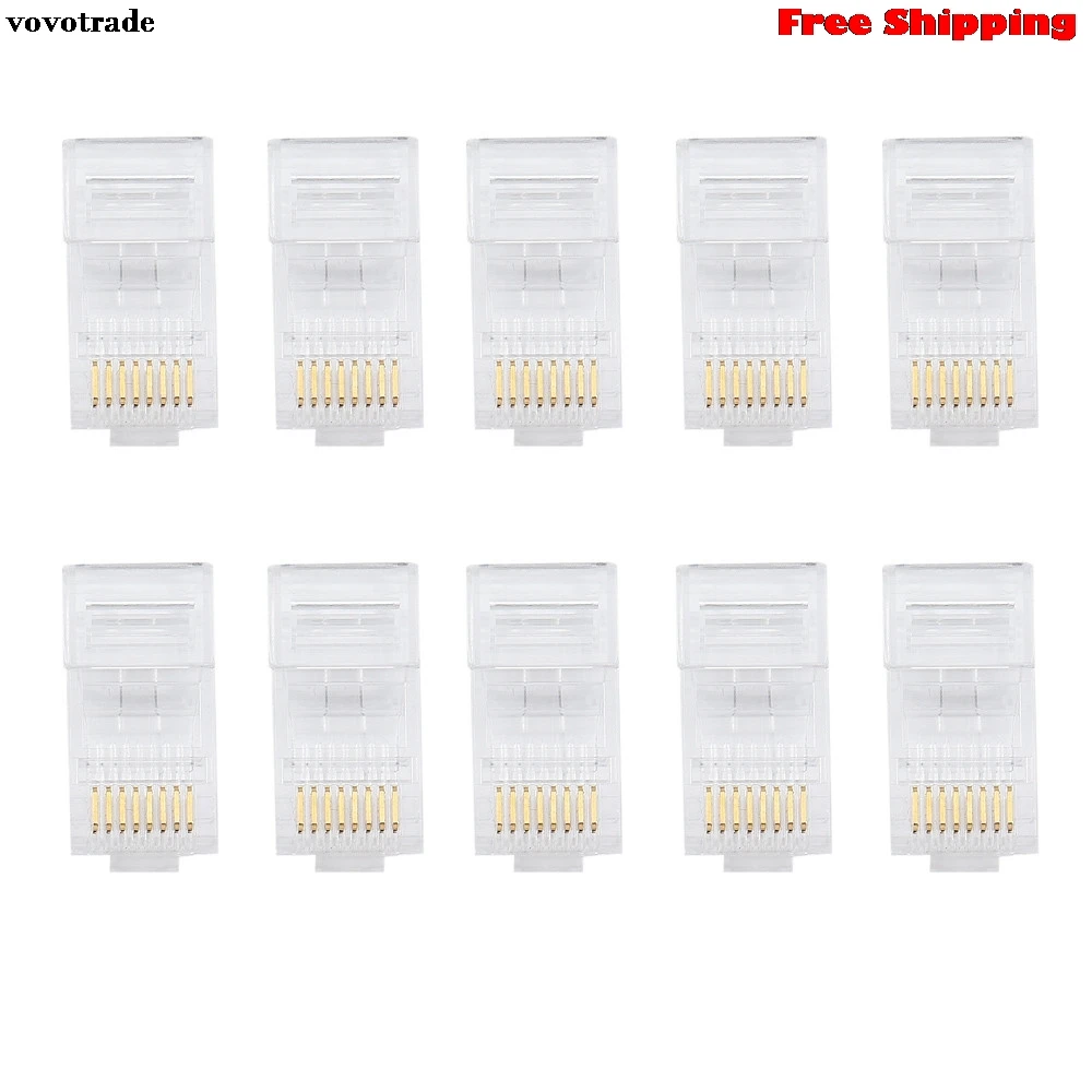 

vovotrade 10PCS Cat5 Cat5e Network Connector rj45 Metal Cable Modular Plug Terminals Factory Price Drop Shipping