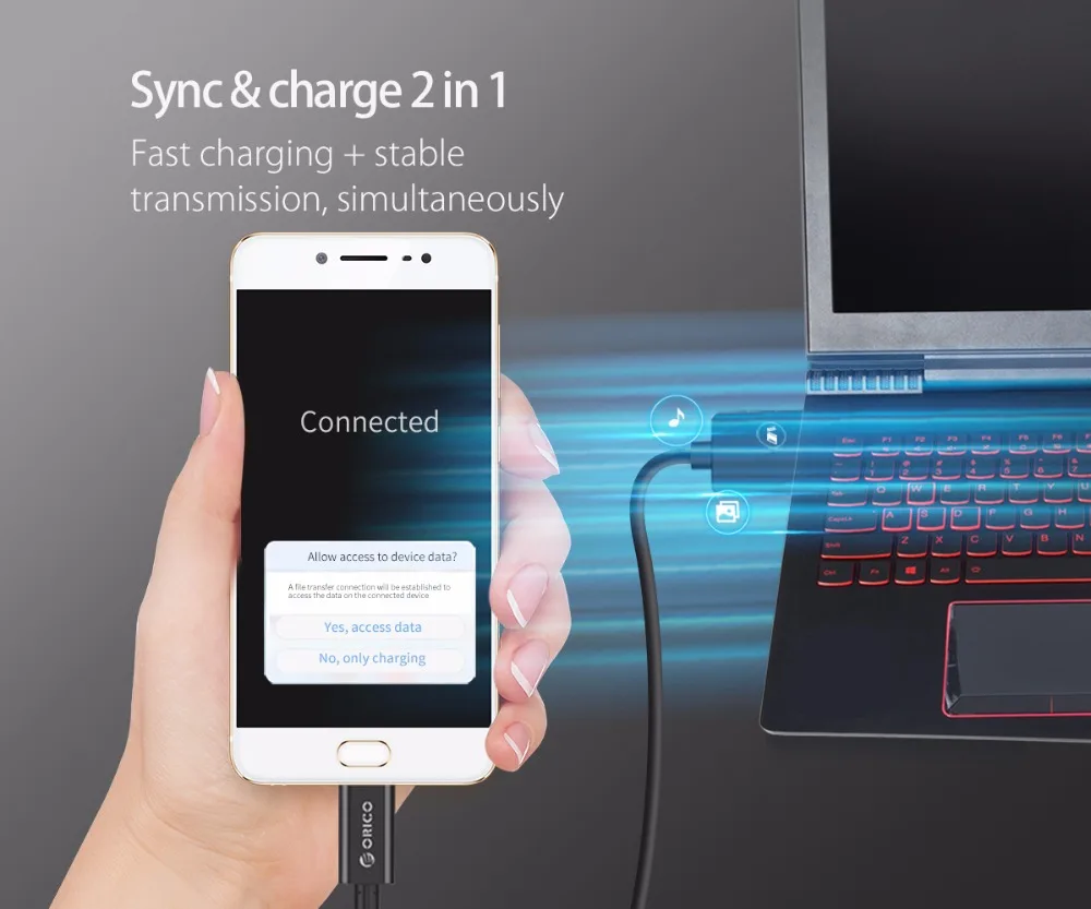 ORICO 2A USB кабель синхронизации данных Реверсивный type-c зарядный кабель для samsung Xiaomi huawei Andriod мобильных телефонов зарядный шнур