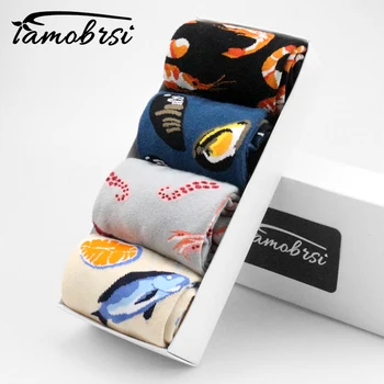 

Oysters Mussels Octopus Arctic Shrimp Squid Premium Funky Men Socks Happy Short Bamboo Male Loafer Pop Crazy Trekking Socks