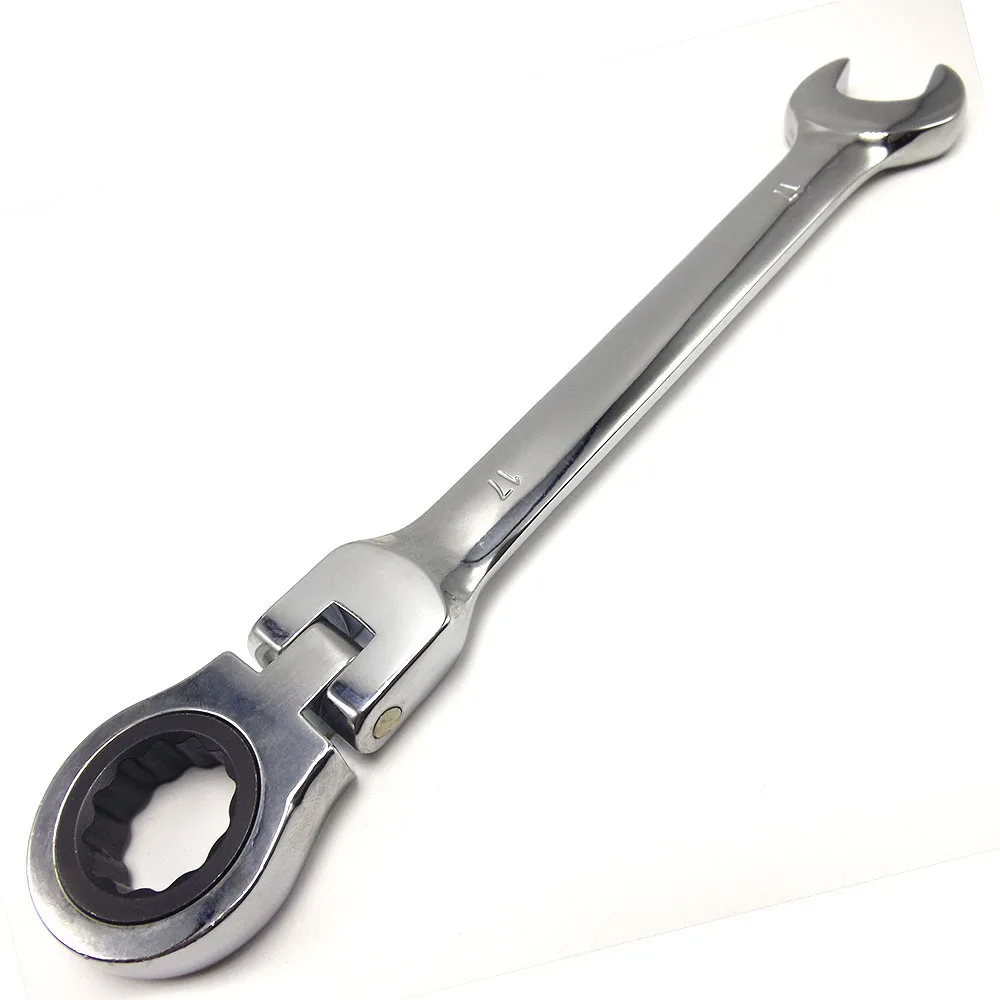

17mm Ratchet Handle Wrench Keys Set Chrome Vanadium Geared Spanner Set Open End Torque Ring Flexible Gear Ratchet Wrench
