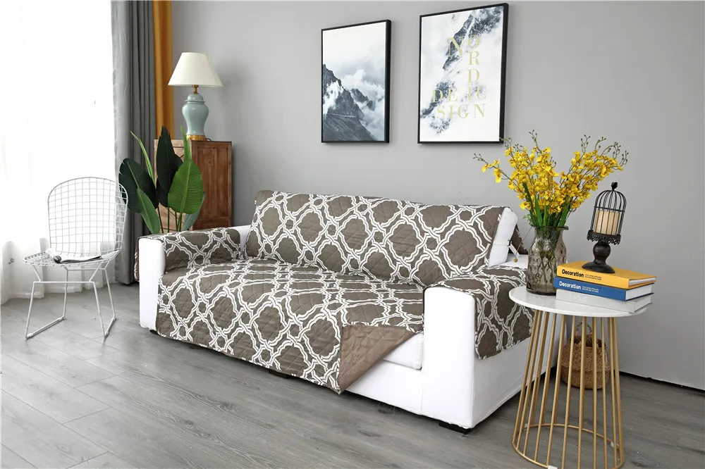 Двусторонняя диванная подушка для домашних животных, собак, диванные чехлы, съемный диван кресло-кровать, чехол в клетку с принтом, Защитная крышка для мебели