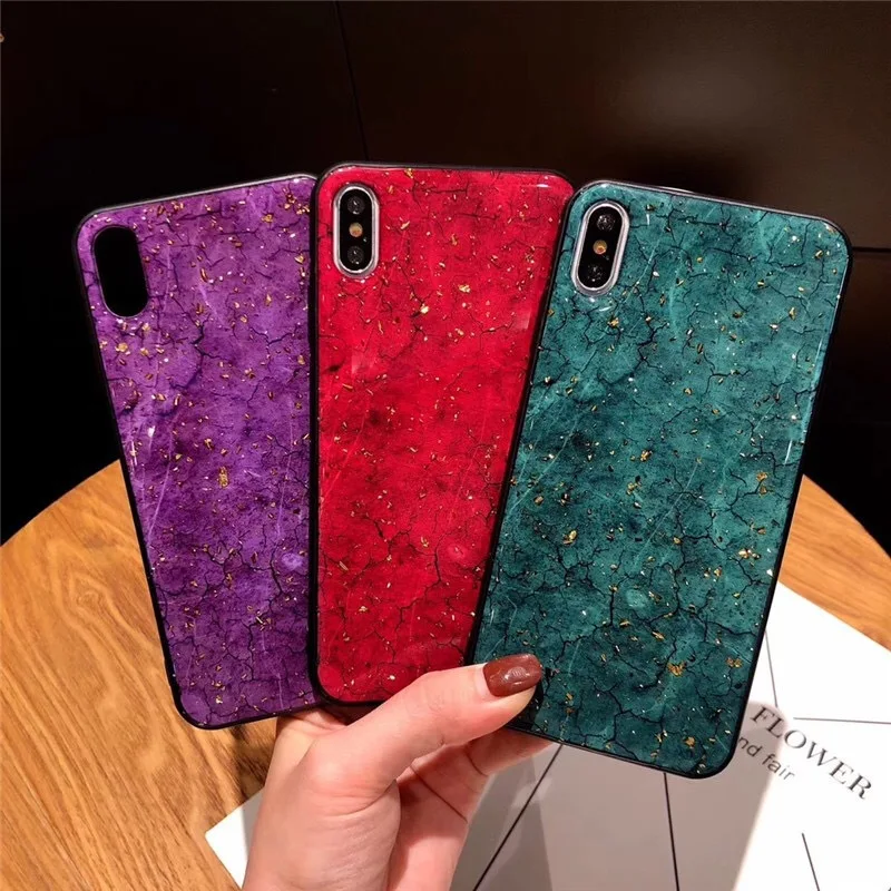 For Huawei Y9 2019 Y7 Prime 2018 P30 Lite Pro Honor 8A 8X Max Marble Gold Foil Sequin Glitter Soft Anti-knock Case | Мобильные