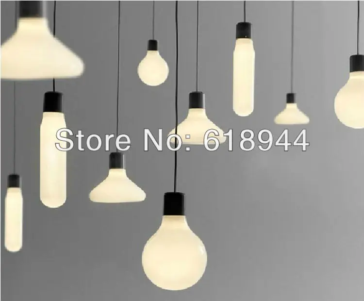 White Modern Glass Pendants Lights Restaurant Hanging Bar Light Pendant