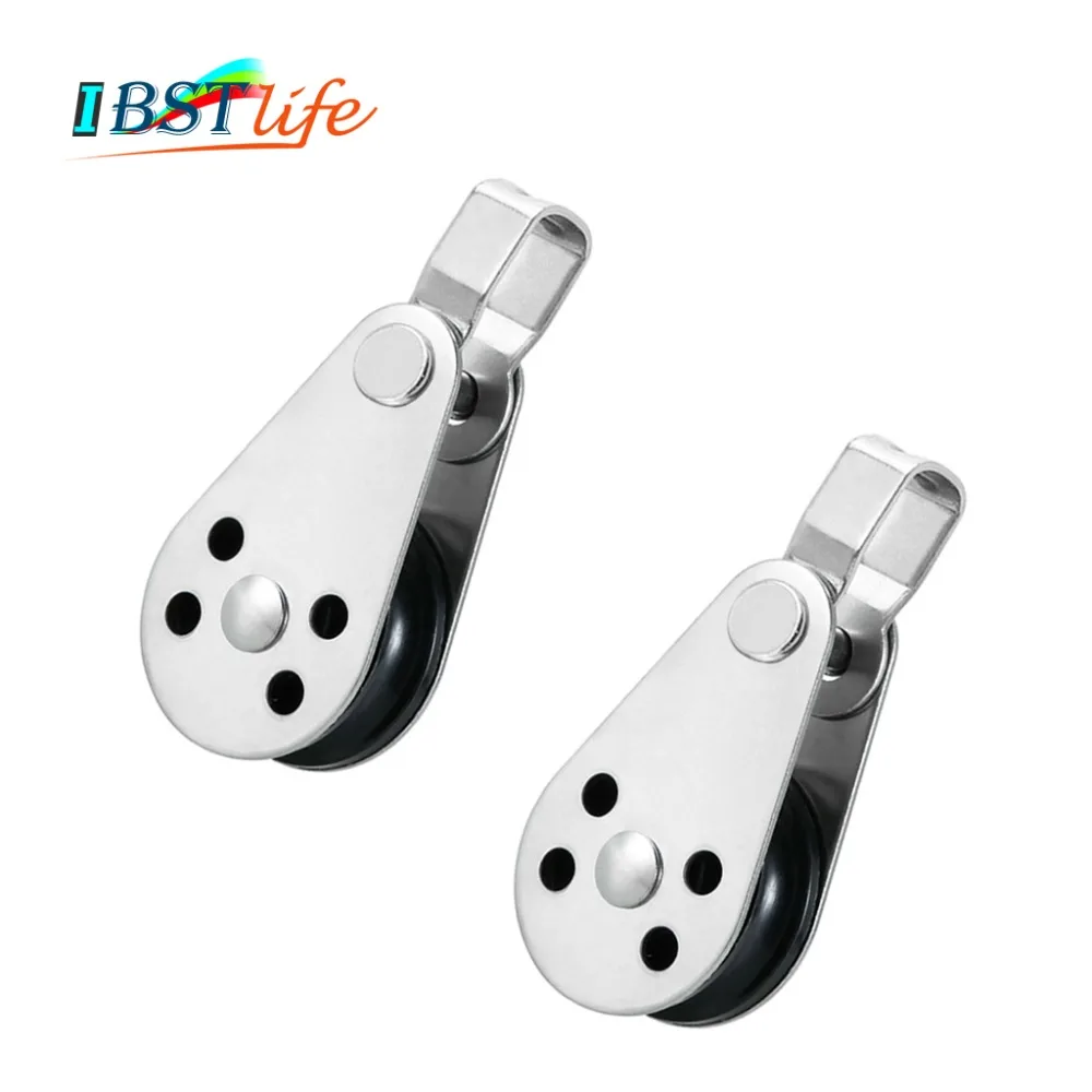 

2PCS Stainless Steel 316 Pulley Blocks Rope Runner Kayak Boat Accessories Canoe Anchor Trolley Kit for 2mm to 8mm Rope