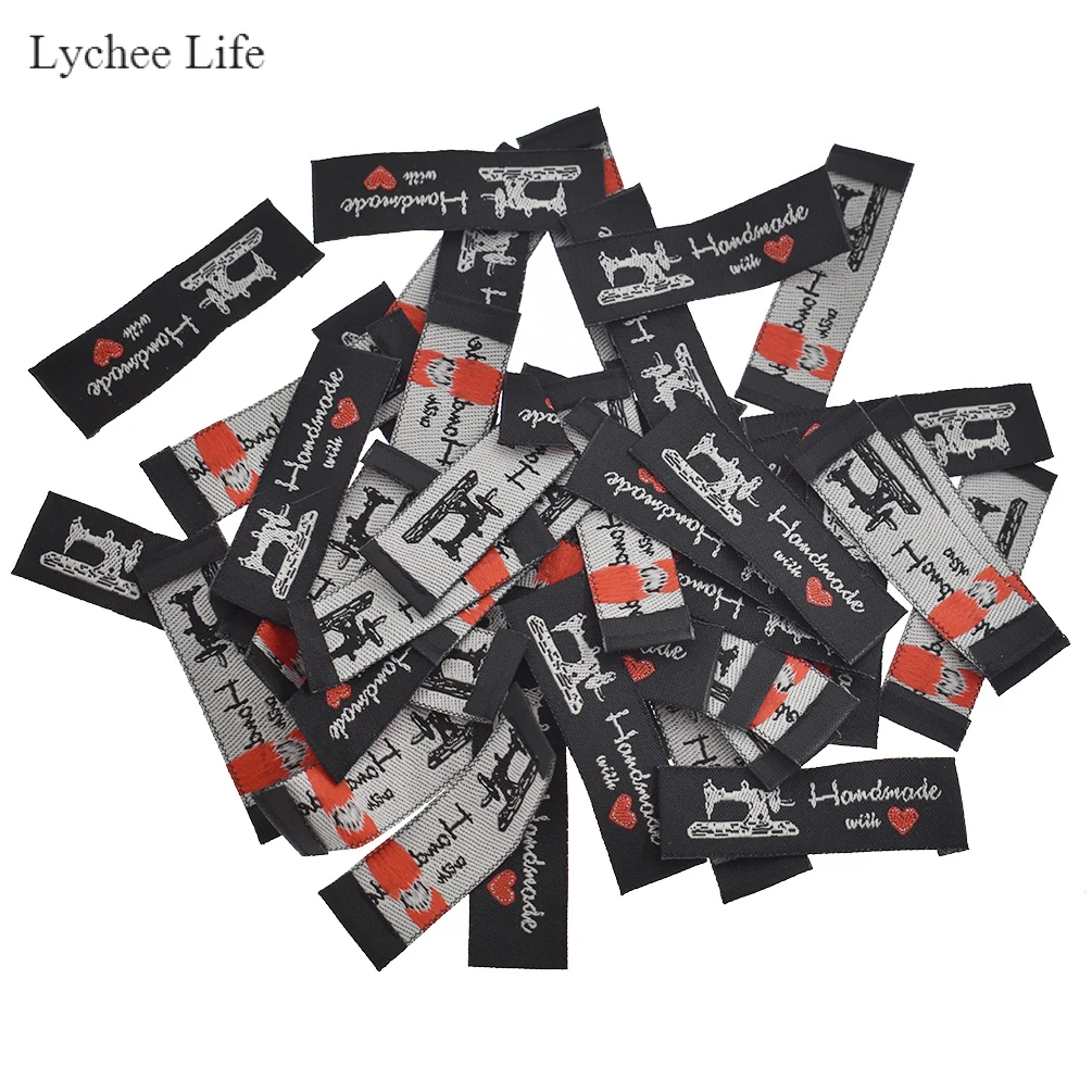 Lychee Life 50 шт. ручной работы Тканые ярлыки с надписью одежда обувь сумки ручной работы хлопковые этикетки Diy бирки для одежды Швейные материалы - Цвет: 6