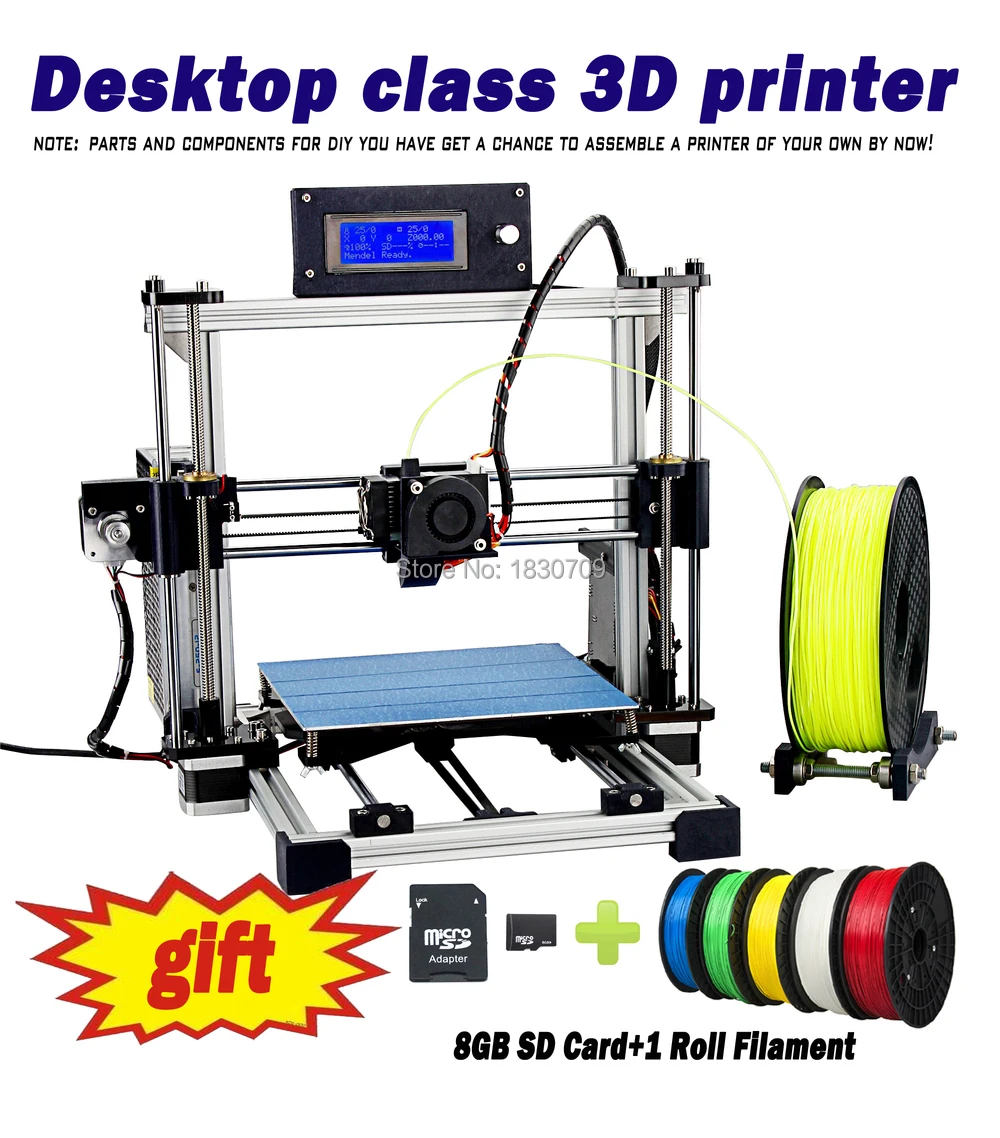 Auto leveling +Big Print Size Bed Upgraded Quality i3 DIY 3d Printer kit impressora 3d 1 Roll Filament 8GB card and LCD for free