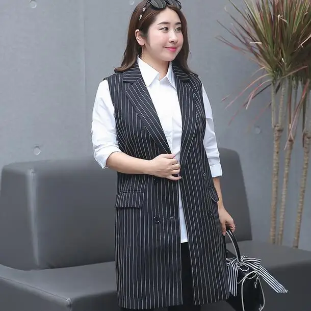 

XL-9XL 2019 new of the fertilizer plus size women's long section lapel vest 200 pounds women coat long vest AE51