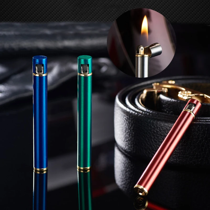 New 2018 slender mini grinding wheel lighter butane gas inflatable