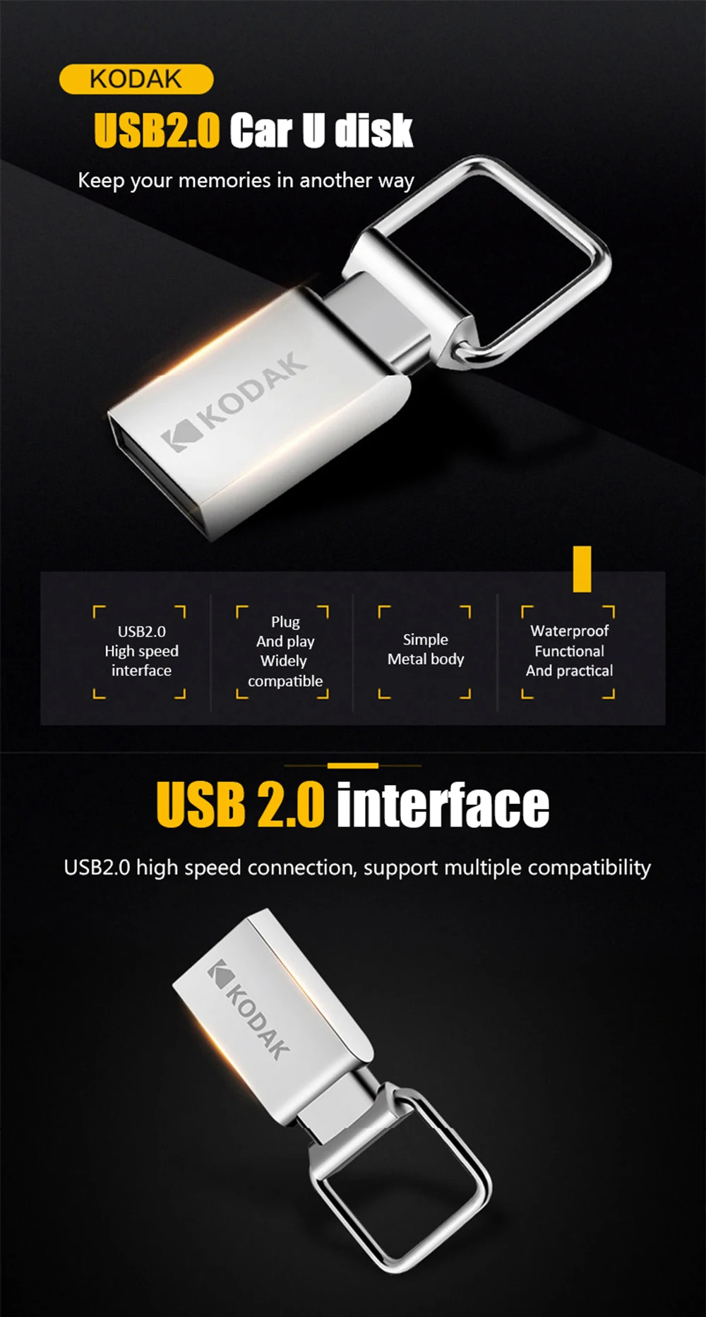 Мини металлический usb флеш-накопитель Kodak K112 16 ГБ 32 ГБ 64 ГБ флеш-накопитель U диск USB2.0 флешка