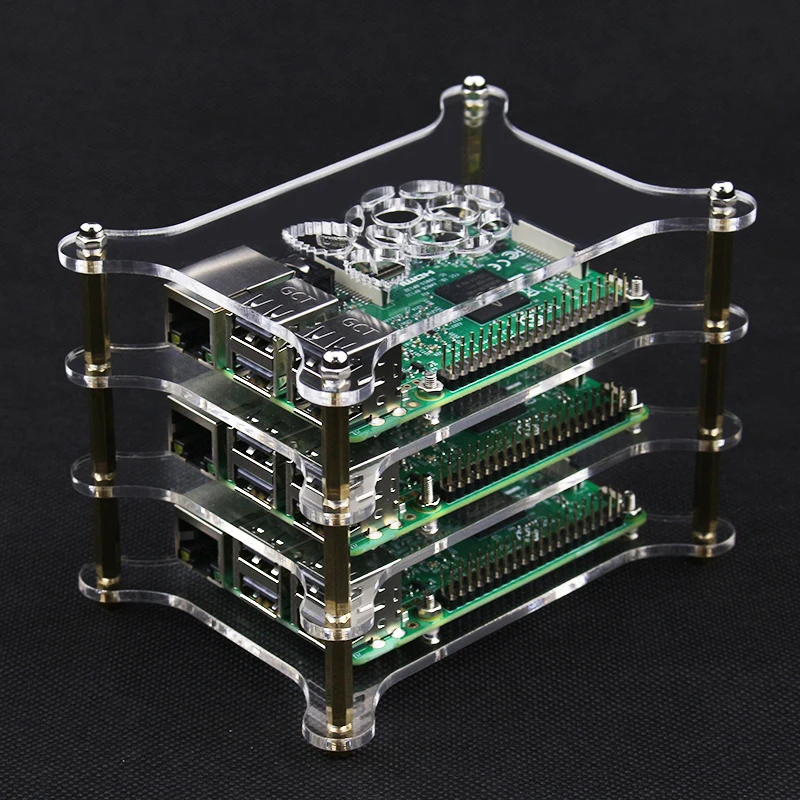 Raspberry Pi 5 Layer Stackable Dog Bone Case Enclosure with Cooling Fans