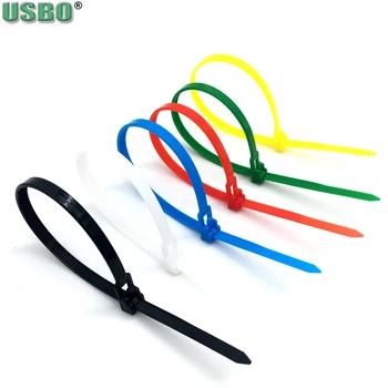 

Releasable cable tie wire rope belt black white red yellow blue green repeated use 7.6*400mm plastic nylon unlock cable tie