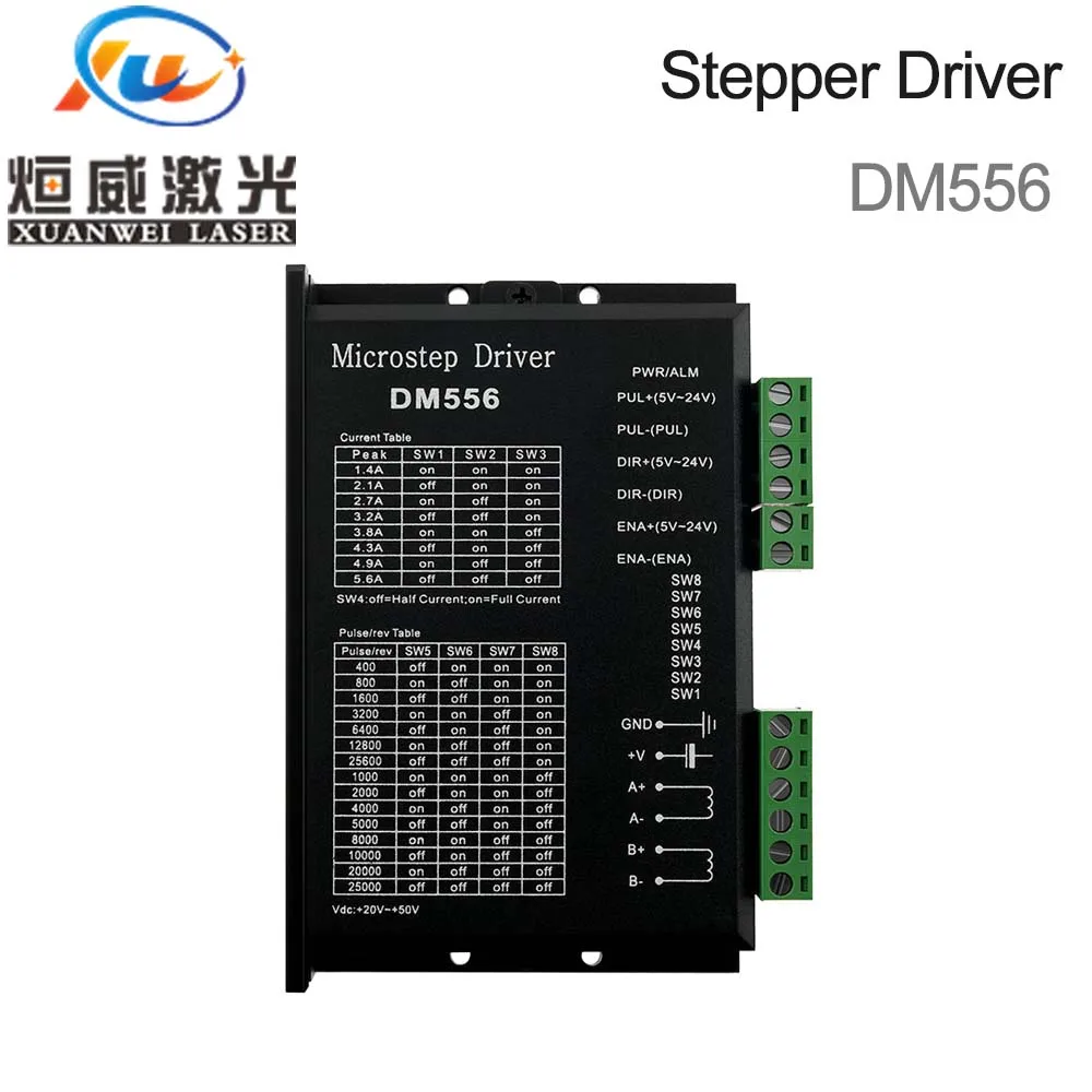

2Pcs/Lot DM556 2 phase Digital Stepper Motor Driver 42/57/86 NEMA23 NEMA34 Stepper Motor Driver For CNC