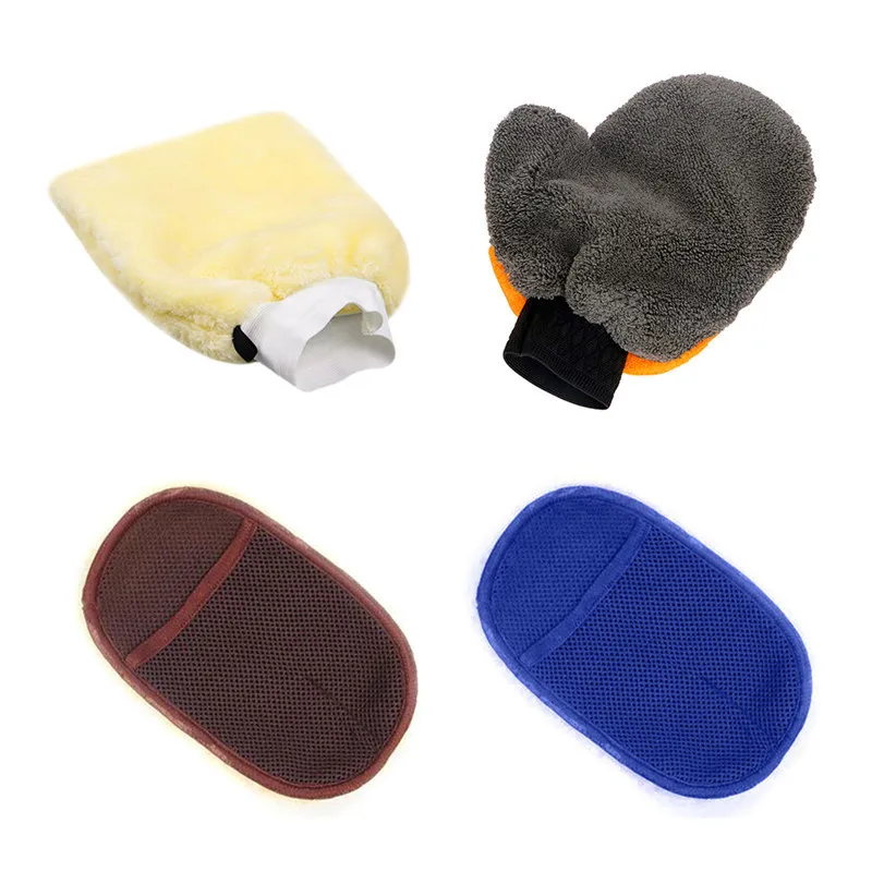 Buy 2Pcs Faux Buckskin Car Washing Gloves Automotive