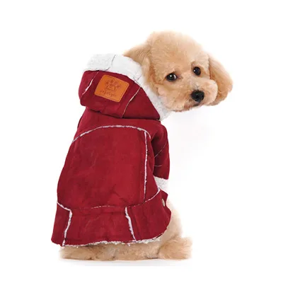 Теплая одежда для собак, пальто для домашних животных, зимние куртки для собак, одежда для щенков, костюм для собак, Большая одежда для домашних животных, одежда для S-XXL 30S2 - Цвет: Red