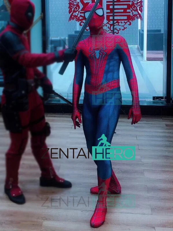 Костюм Человека-паука с 3D-принтом TASM2 Zentai Spider-man, карнавальный костюм из лайкры для всего тела, Spidey, облегающий костюм на Хэллоуин