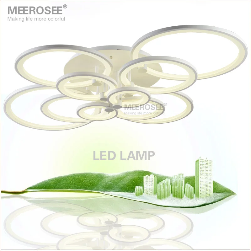 

White LED Ceiling Light Fixture LED Ring Lustre Light Large Flush Mounted LED Circles Lamp for dining sitting bedroom