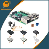 Raspberry Pi 3 Board + 5V 2.5A Power Supply + Case + Heat Sink For Raspberry Pi 3 Model B PI 3 WiFi & Bluetooth Free Shipping