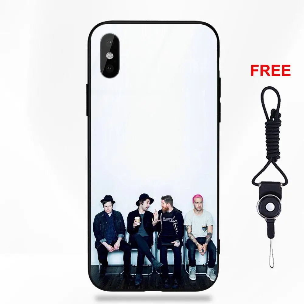Vvcqod For Apple iPhone X XS Max XR 5 5C 5S SE 6 6S 7 8 Plus Soft TPU Frame+Tempered Glass Print Cover Case Fall Out Boy Design Vvcqod For Apple iPhone X XS Max XR 5 5C 5S SE 6 6S 7 8 Plus Soft TPU Frame+Tempered Glass Print Cover Case Fall Out Boy Design