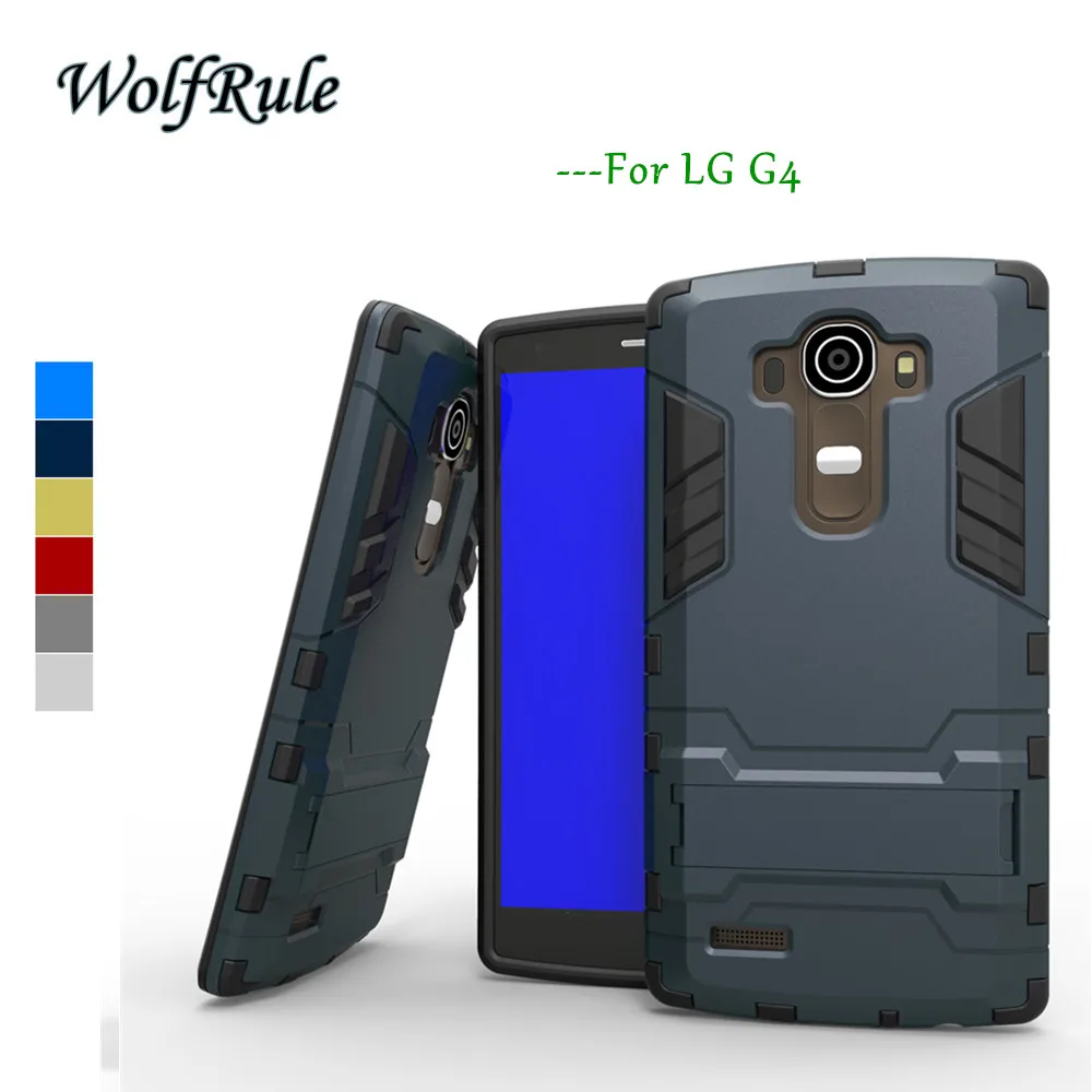 

Shockproof Armor Dual Layer Rugged Rubber Kickstand Hybrid Grip Hard Stand Cover Case For LG G4