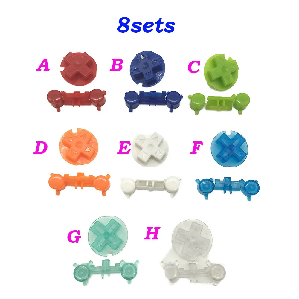 

8sets Colorful A B Buttons Keypads for Gameboy Pocket GBP On Off Power Buttons for GBP D Pads Power Buttons