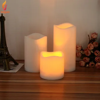 

15/13/10/7cm Cylindrical Flickering LED Candle Light Flameless Christmas Lamp