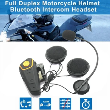 

BT-S2 Full Duplex Waterproof 1000M BT Interphone Motorcycle Bluetooth Helmet Intercom Moto Interfones Headset