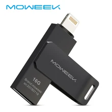 Moweek USB флеш-накопитель 64 ГБ для iPhone X, 8, 7, 6, 6 S, 32 ГБ, OTG USB флеш-накопитель для Lightning, iOS, USB флеш-накопитель 128 ГБ, флеш-накопитель